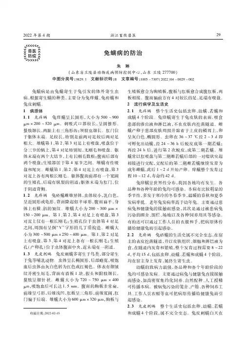 兔螨病的防治