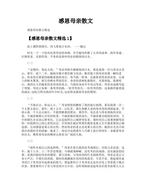 感恩母亲散文