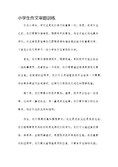 小学生作文审题训练