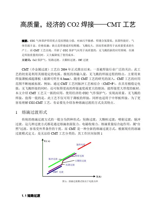 高质量经济的CO2焊接-CMT工艺