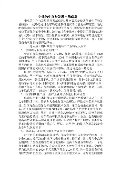 企业的生存与发展 战略篇
