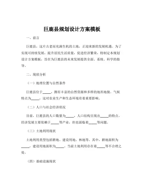 巨鹿县规划设计方案模板