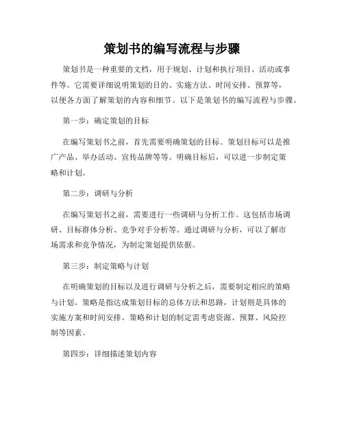 策划书的编写流程与步骤