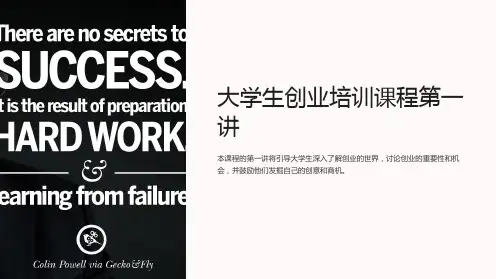 大学生创业培训课程第一讲