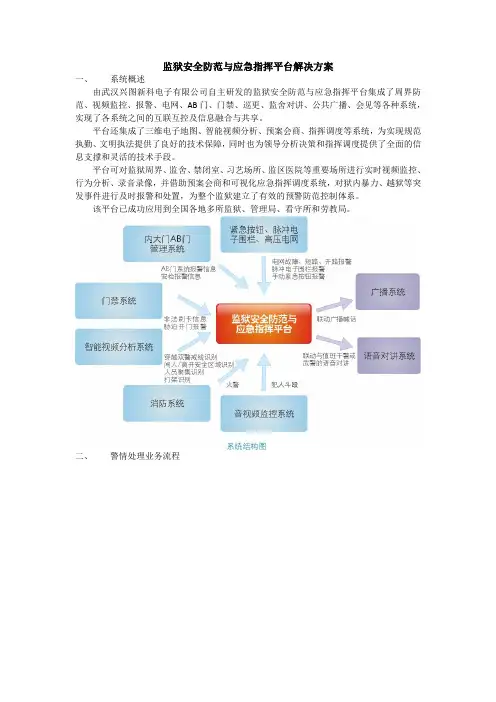 监狱安全防范与应急指挥平台解决方案