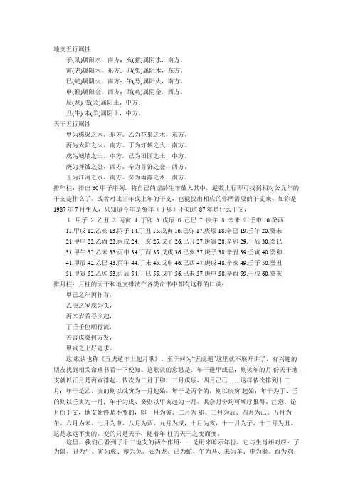 地支五行属性