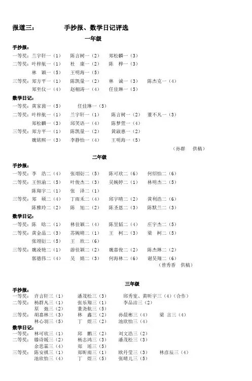 报道三手抄报数学日记评选_3