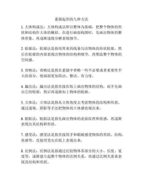 素描起形的九种方法