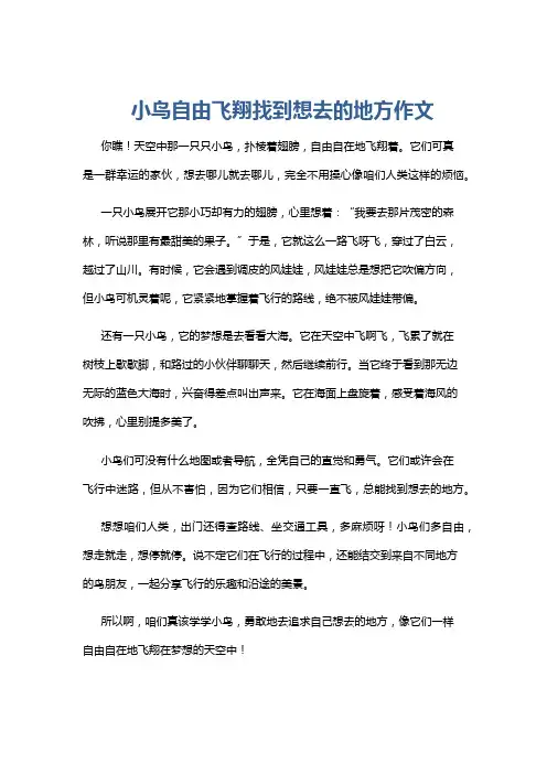 小鸟自由飞翔找到想去的地方作文