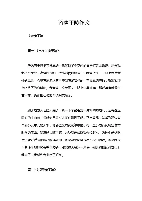 游唐王陵作文