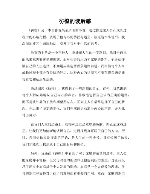 彷徨的读后感