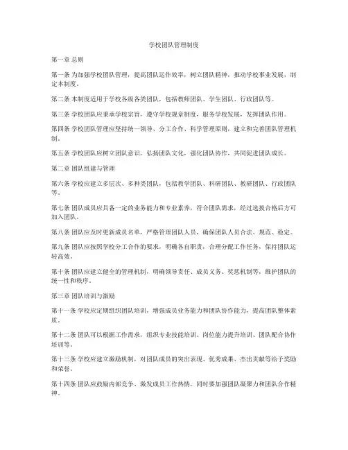 学校团队管理制度