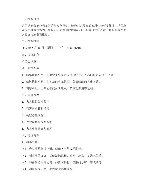 灭火预案演练桌面推演