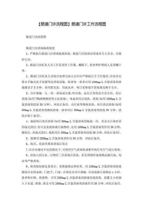 【肠道门诊流程图】肠道门诊工作流程图
