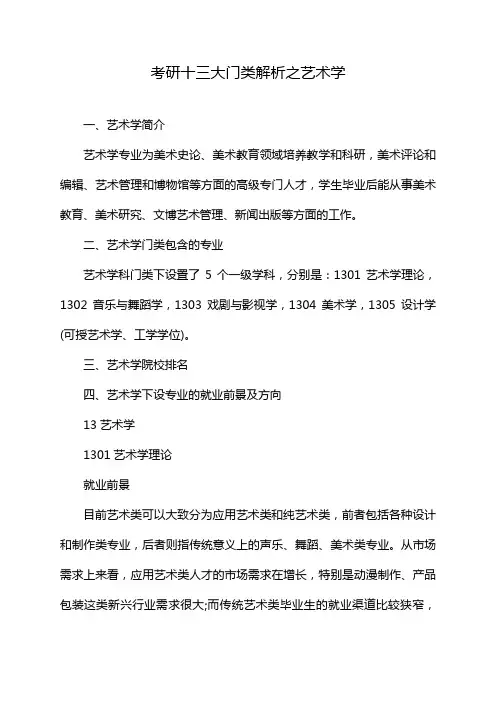 考研十三大门类解析之艺术学