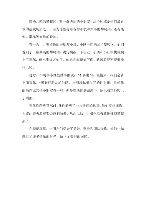 幼儿园攀爬区小故事