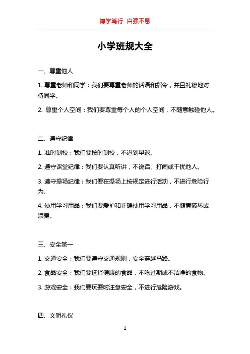 小学班规大全