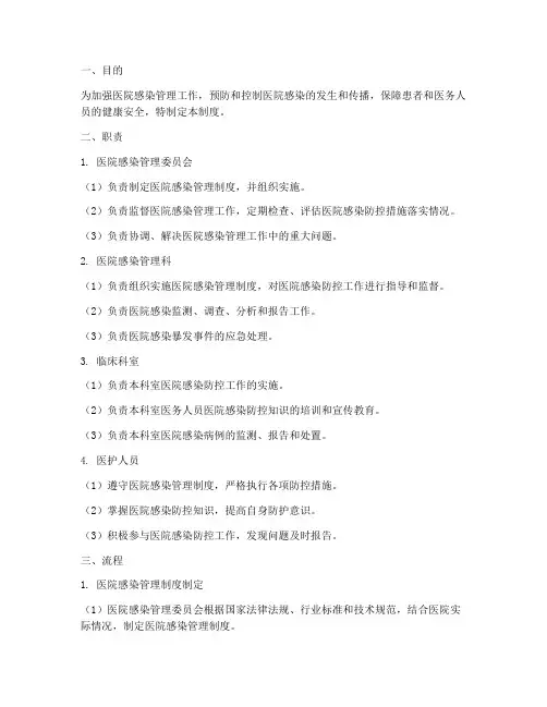 医院感染管理制度职责流程