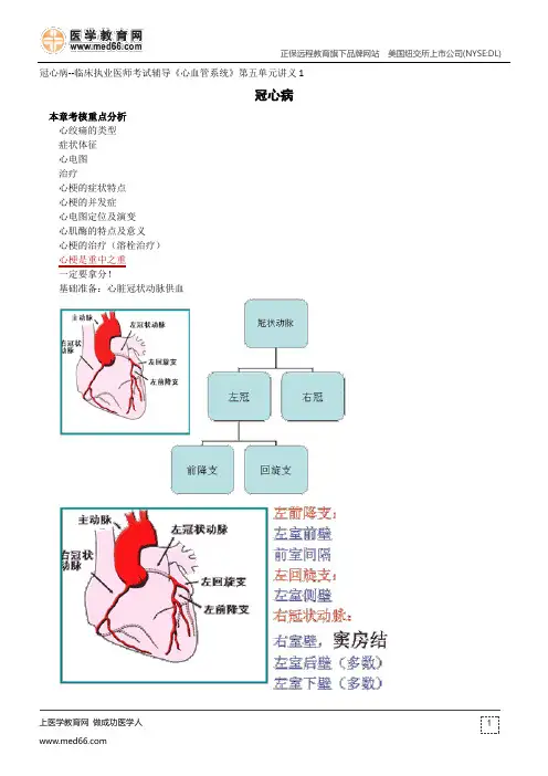 冠心病--临床执业医师考试辅导《心血管系统》第五单元讲义1