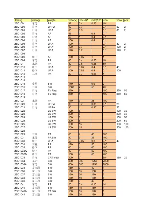 2sd系列三极管