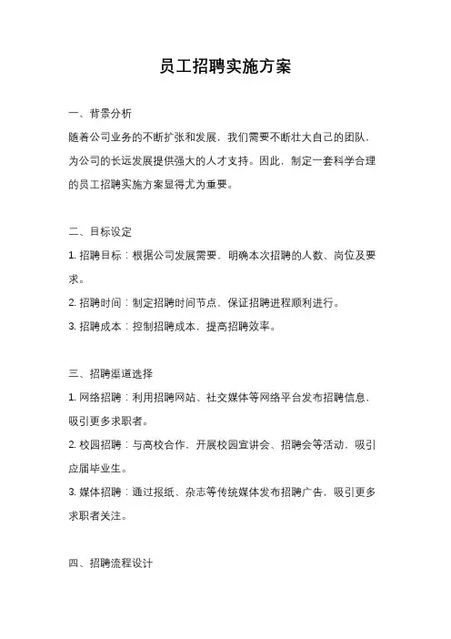 员工招聘实施方案