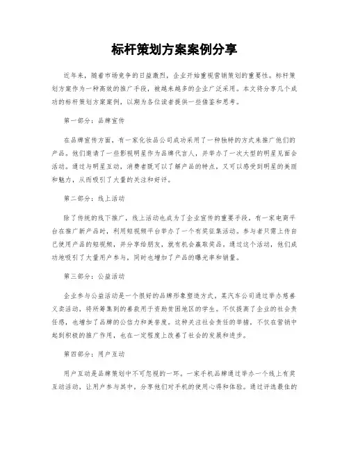 标杆策划方案案例分享