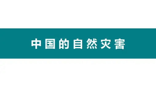 高中地理课件-中国的自然灾害