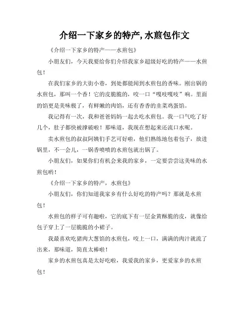 介绍一下家乡的特产,水煎包作文