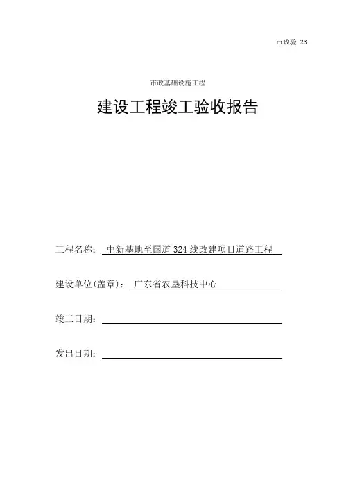 市政(竣工验收报告)