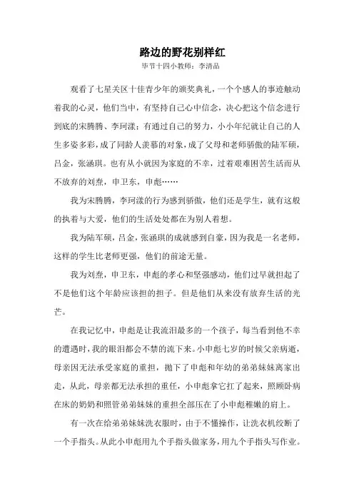 十佳青少年观后感