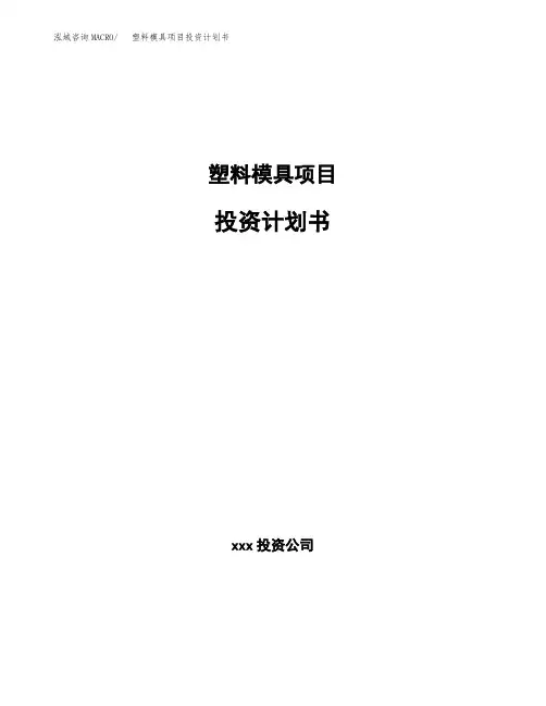 塑料模具项目投资计划书