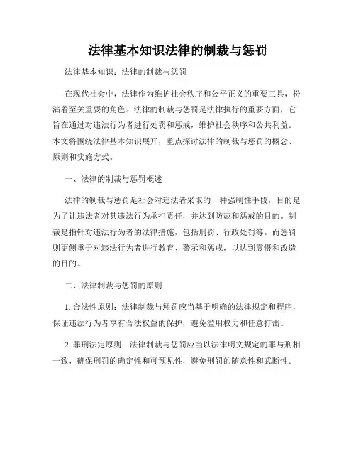 法律基本知识法律的制裁与惩罚
