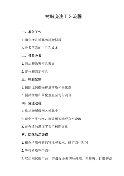 树脂浇注工艺流程