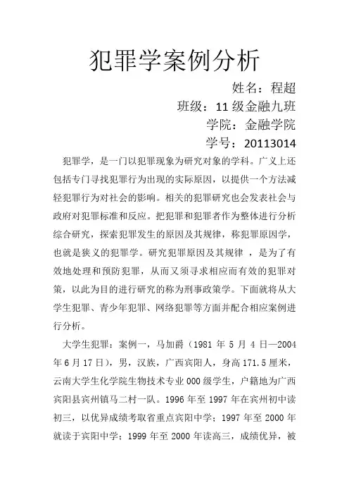 犯罪学案例分析
