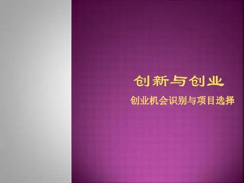 创业机会筛选与创业项目选择