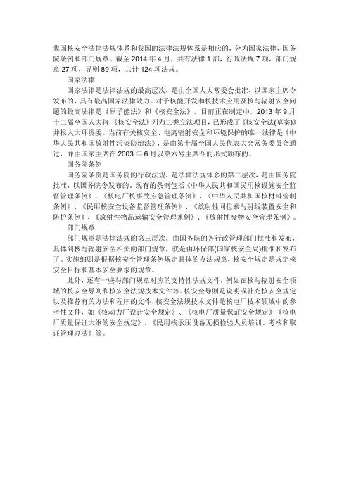 核安全法规概况