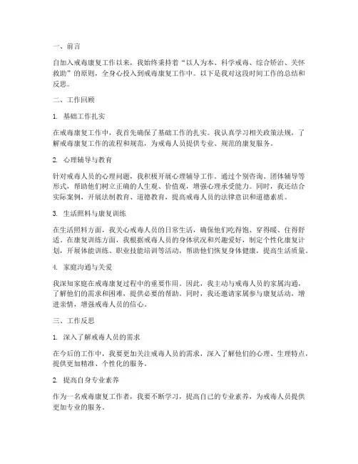 戒毒_个人工作总结