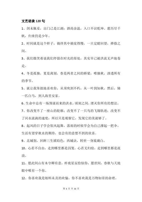 【文艺】语录120句