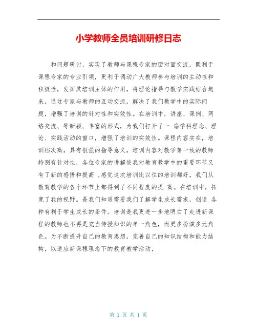 小学教师全员培训研修日志