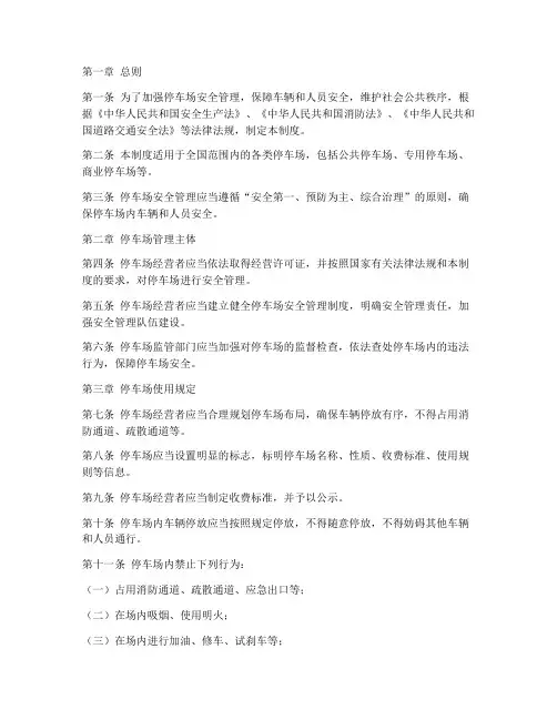 国家停车场安全管理制度