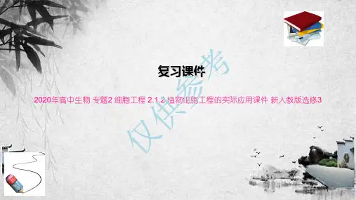 2020年高中生物 专题2 细胞工程 2.1.2 植物细胞工程的实际应用课件 新人教版选修3