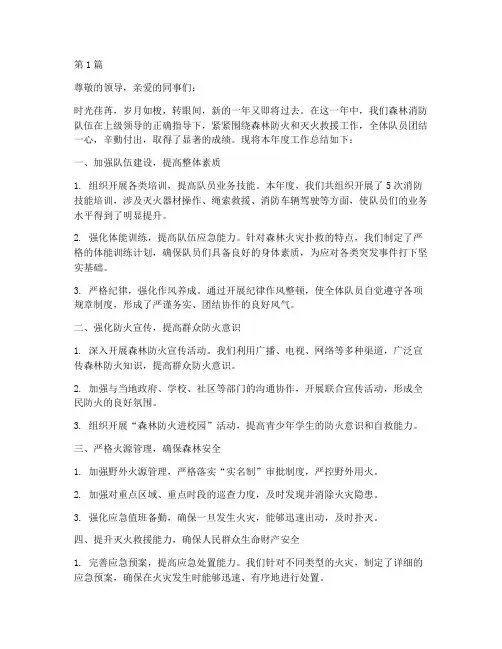 森林消防新年度总结范文(3篇)