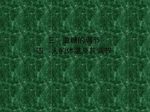 2011年高考生物一轮复习精品课件3-3-3、4血糖的调节人的体温及其调节