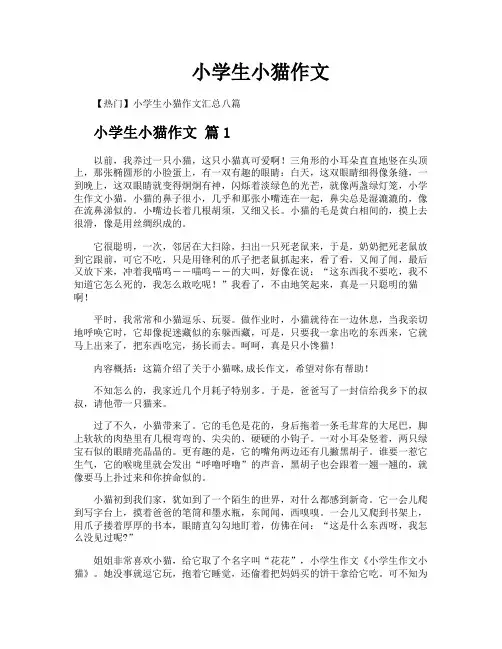 小学生小猫作文