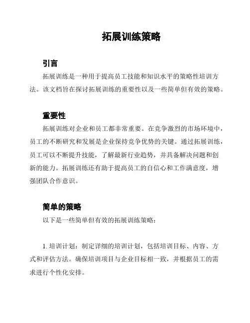 拓展训练策略