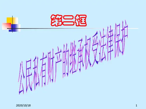 公民私有财产的继承权受法律保护PPT优选课件