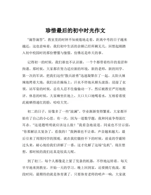 珍惜最后的初中时光作文
