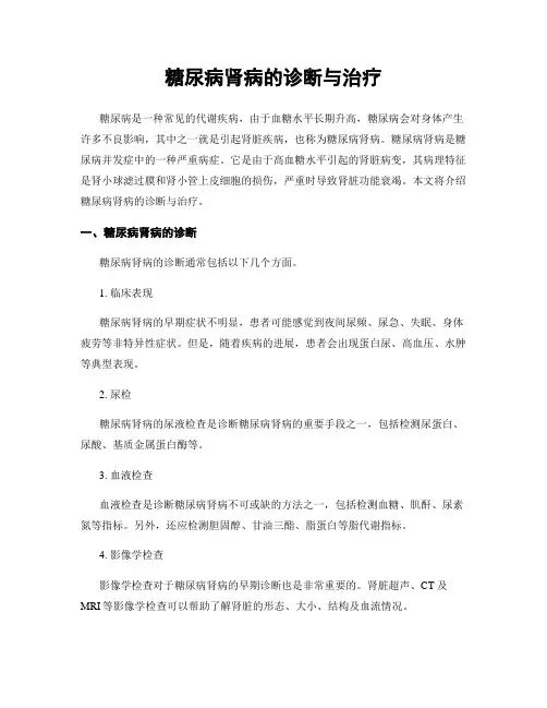 糖尿病肾病的诊断与治疗