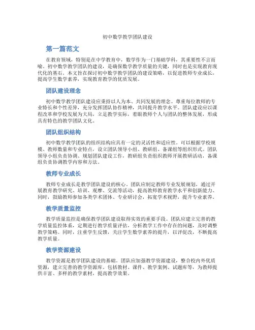 初中数学教学团队建设(含学习方法技巧、例题示范教学方法)