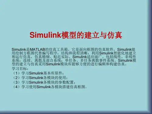 MATLAB的仿真工具箱Simulink模型的建立与仿真学习教程优秀PPT课件(基本库原件、搭建